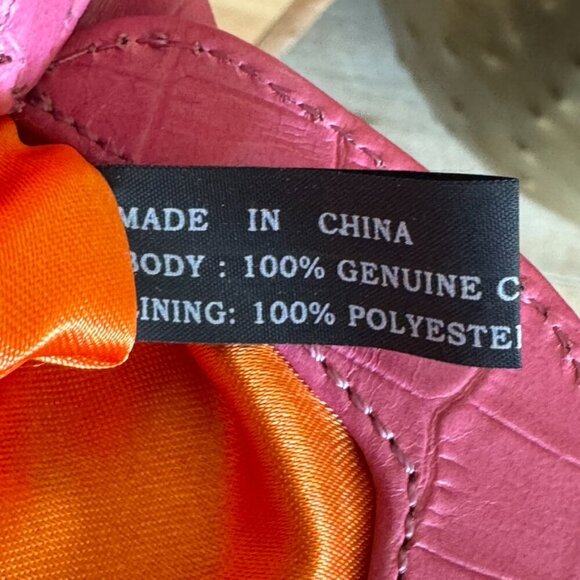 Y2K MAXX New York Pink Croc Embossed Leather Silver Hardware Clutch Bag - Picture 16 of 17